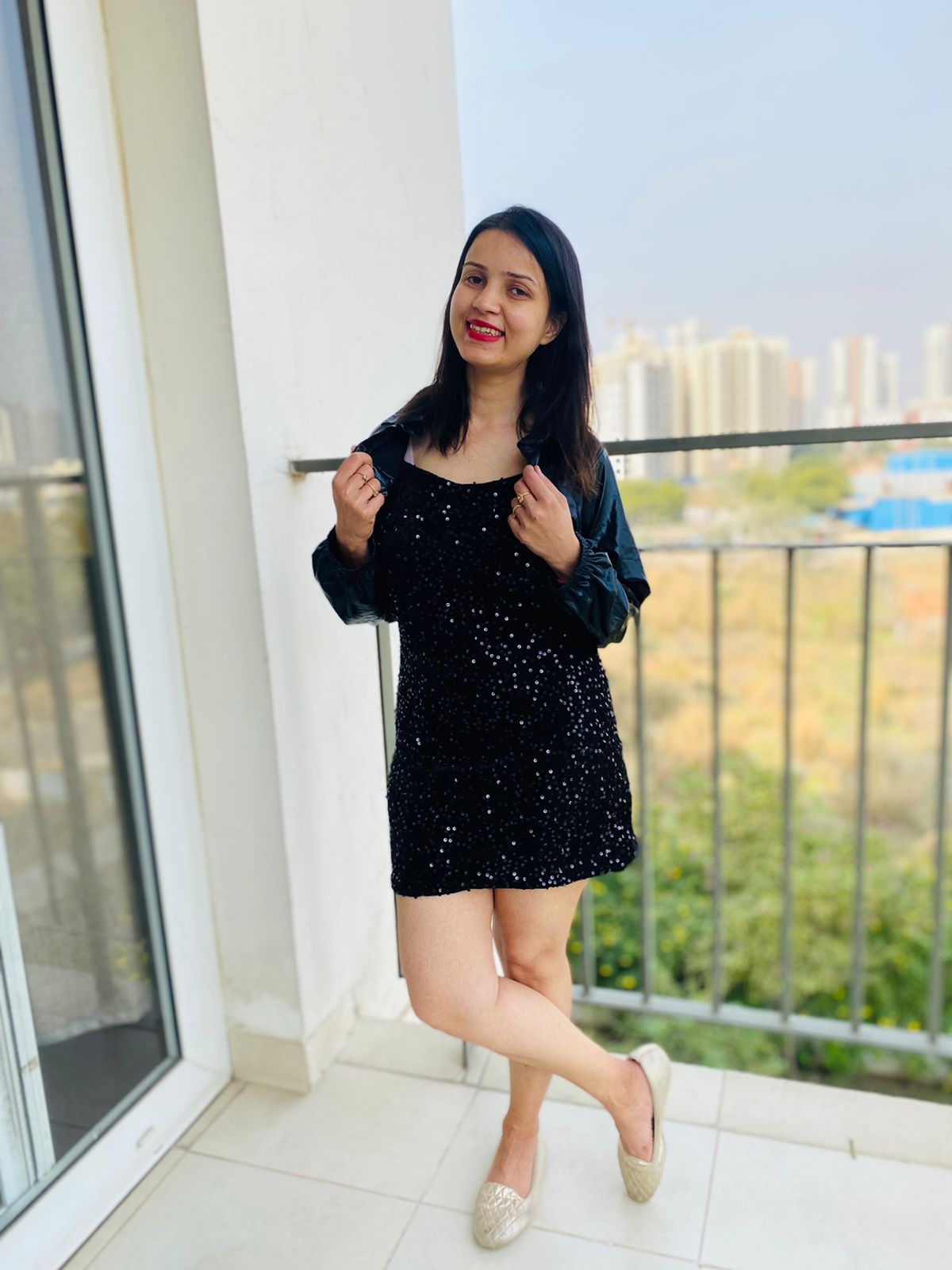 Black Sequin work dress