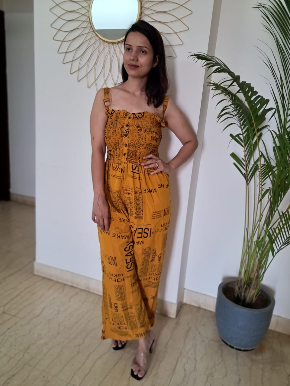 PAPER PRINT JUMPSUIT