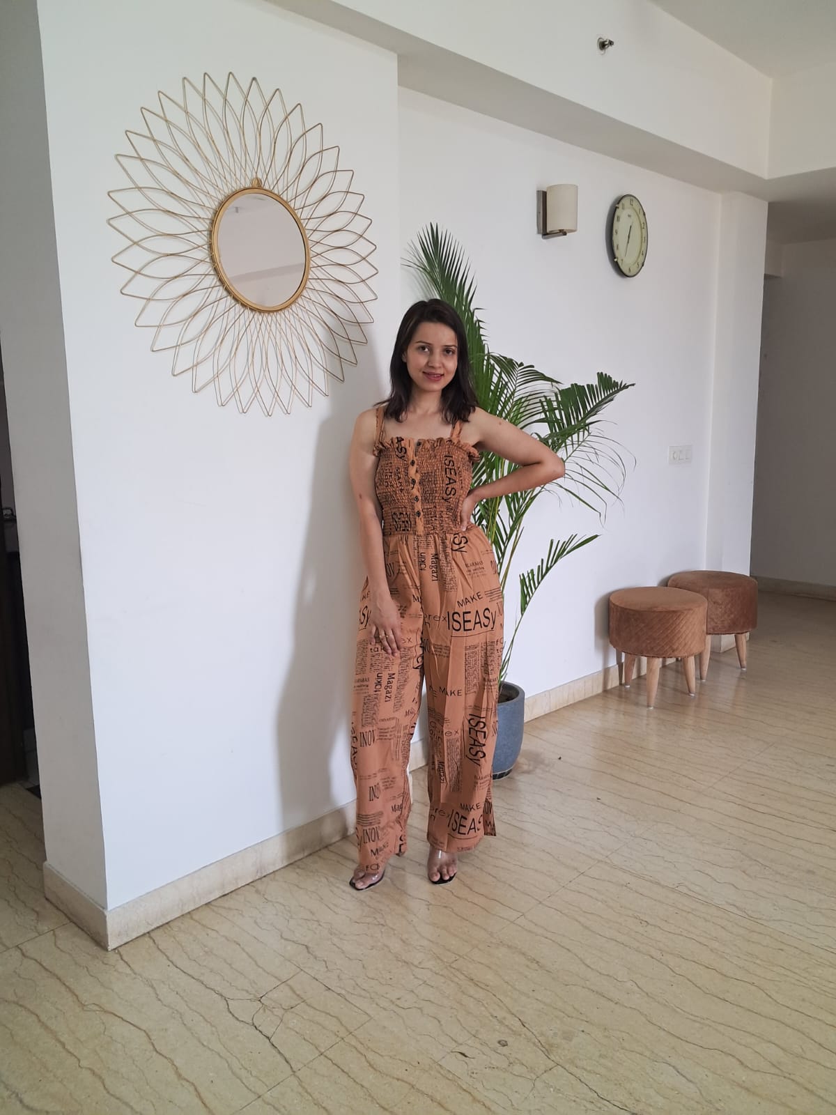 PAPER PRINT JUMPSUIT
