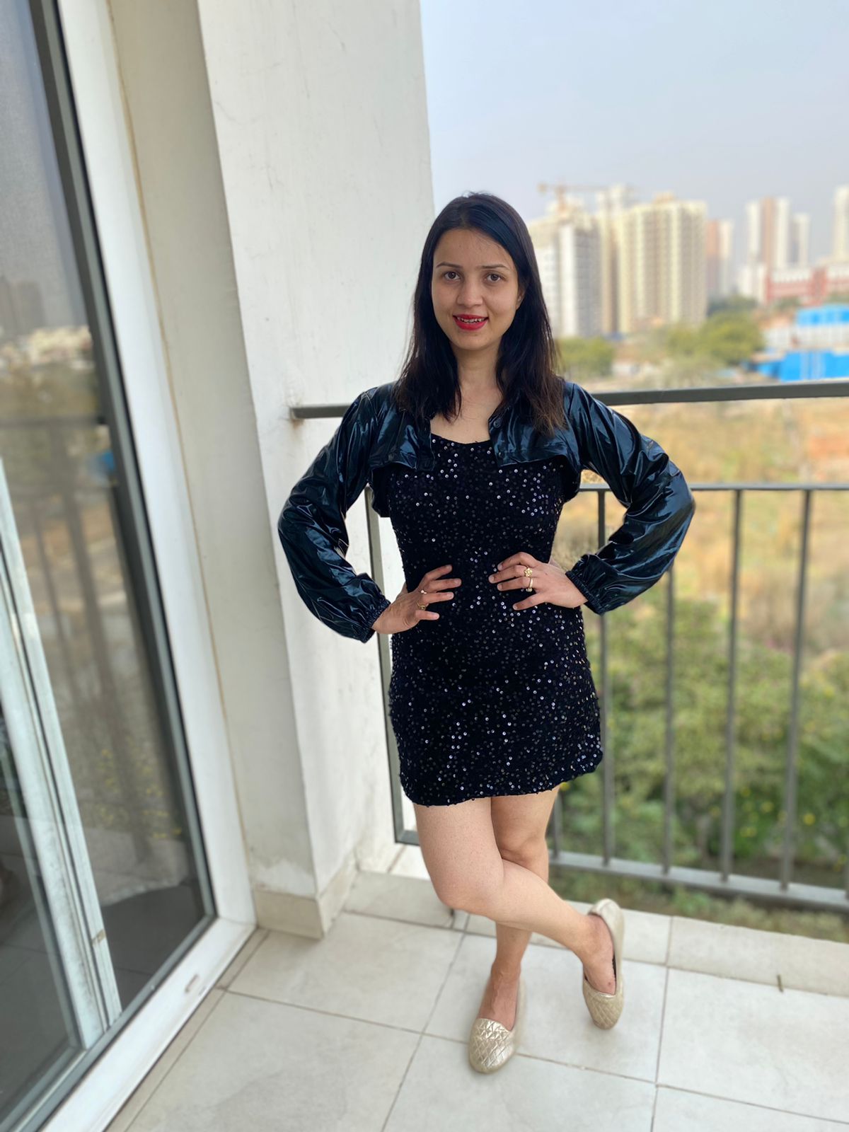 Black Sequin work dress