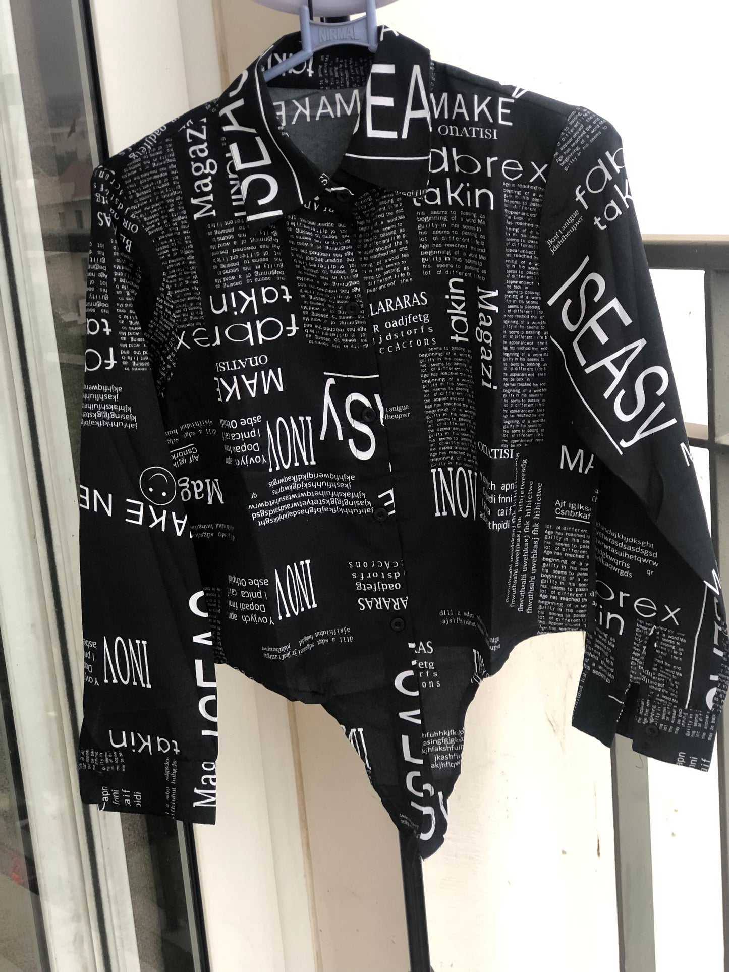 Paper Print Knot Top