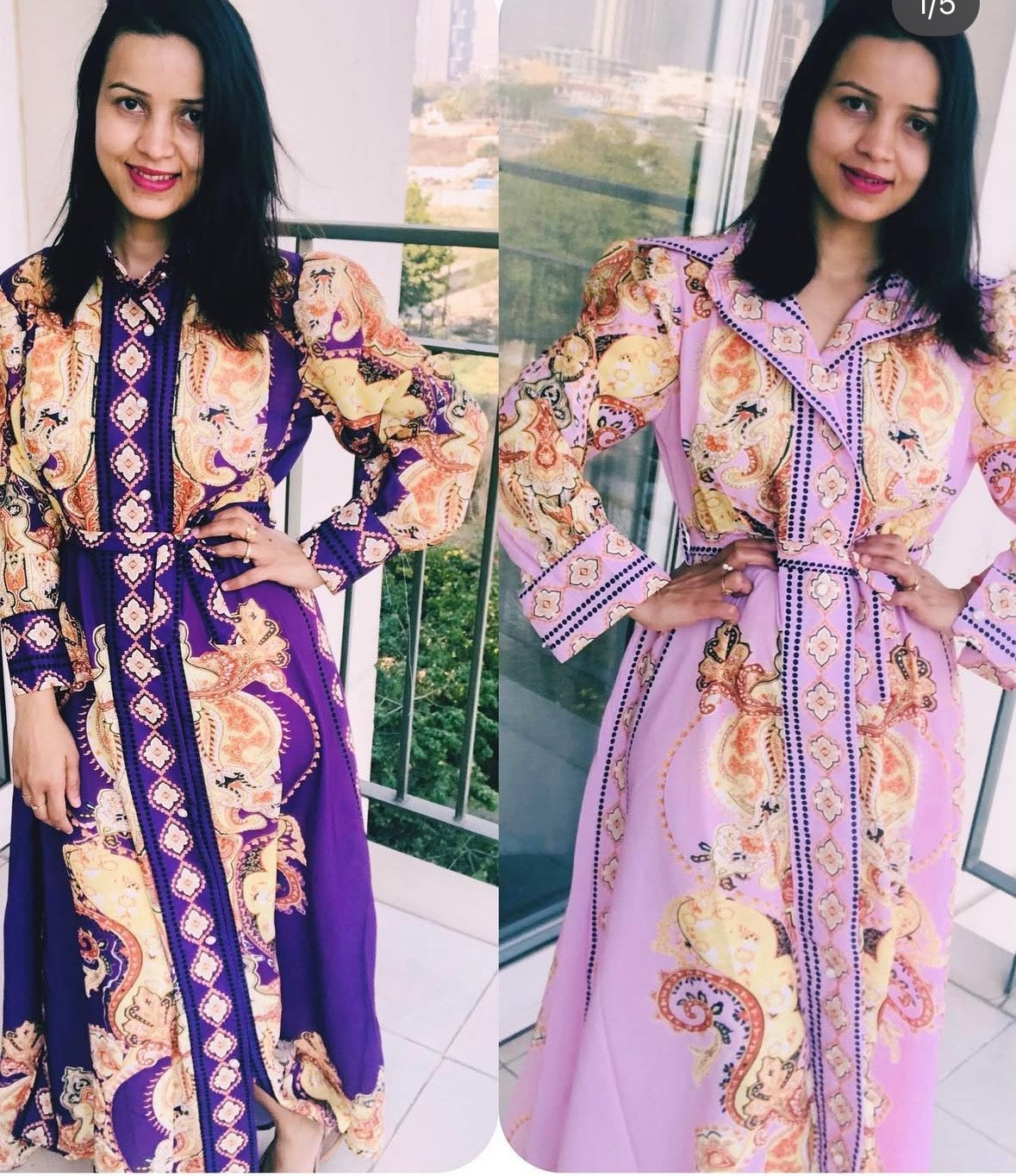 Digital Print Front-buttoned Dress
