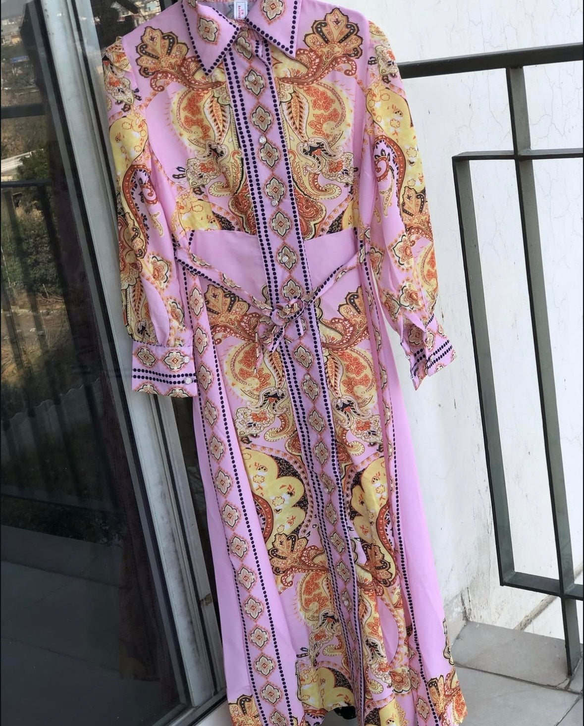 Digital Print Front-buttoned Dress