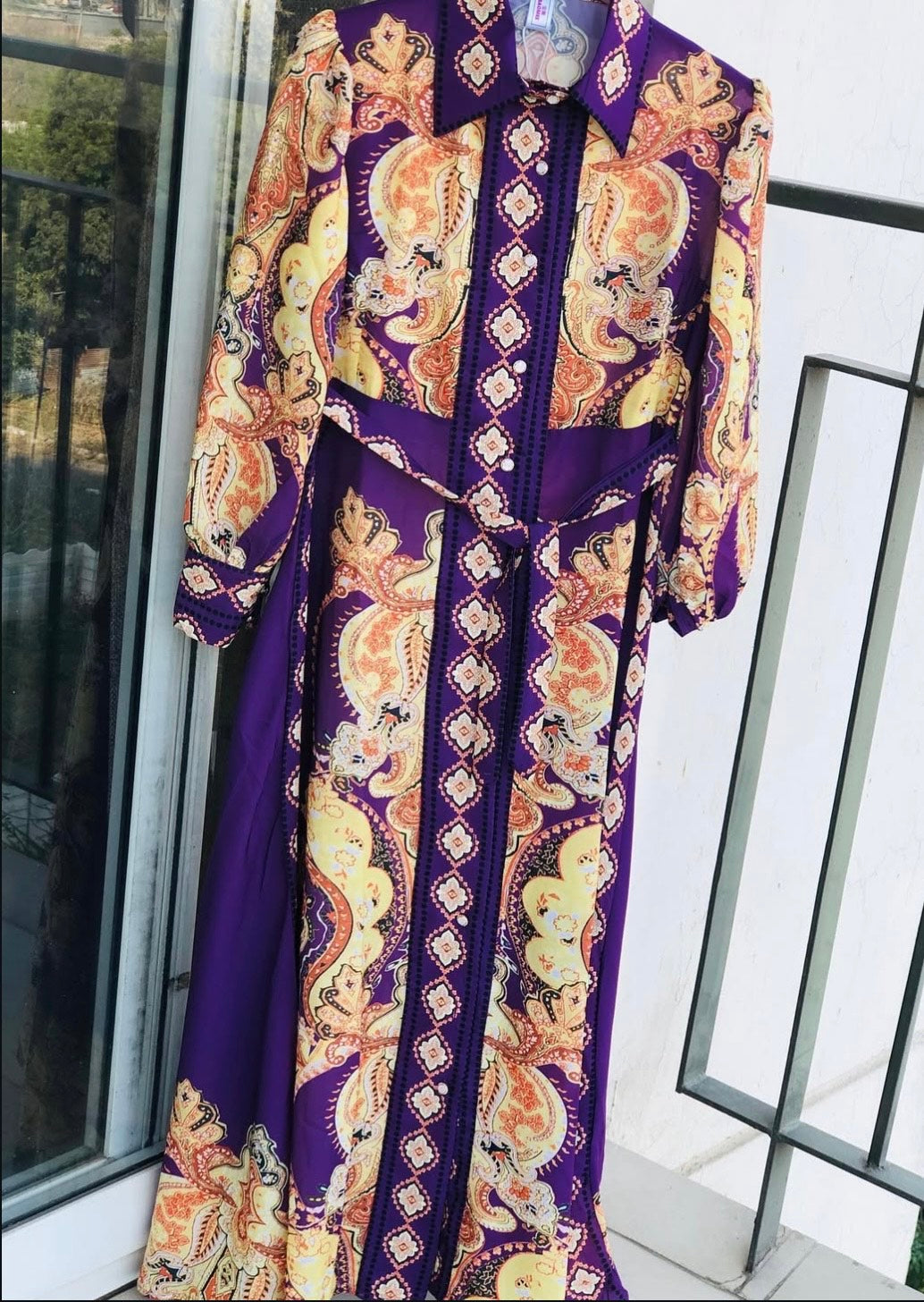 Digital Print Front-buttoned Dress