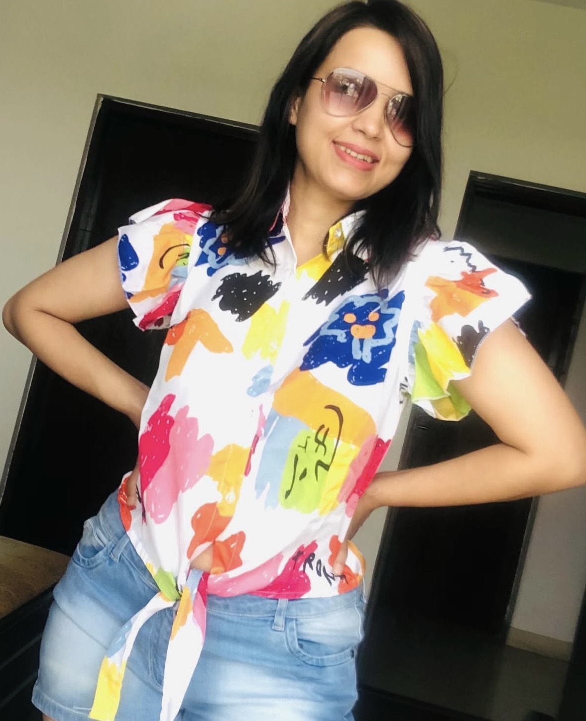 Printed Knot Tops