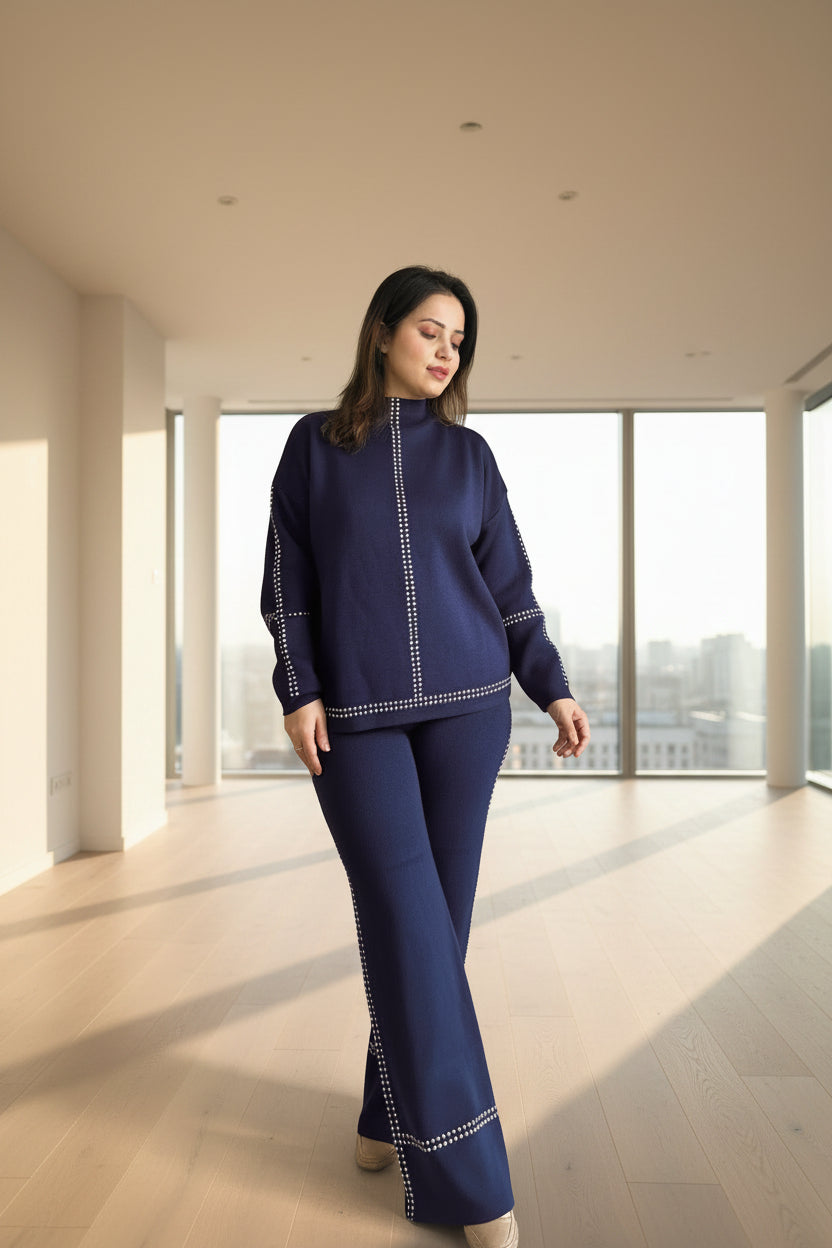 Woollen co-ord set — back view