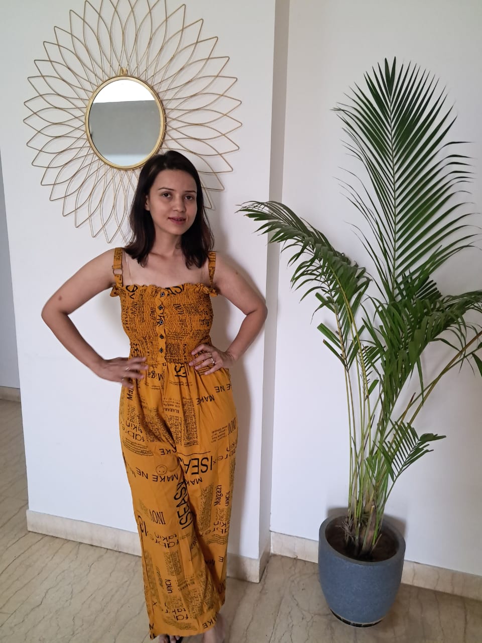 PAPER PRINT JUMPSUIT