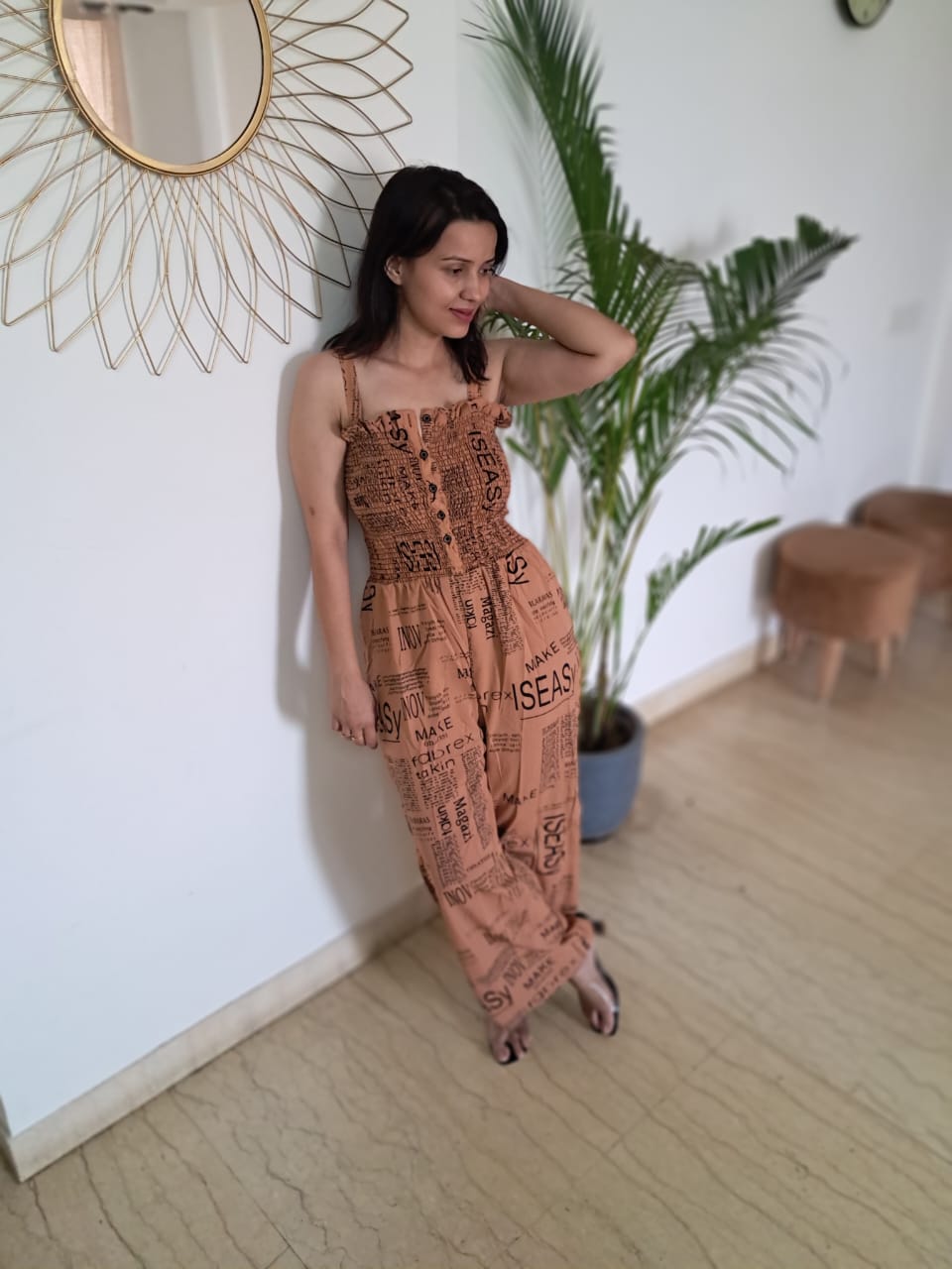 PAPER PRINT JUMPSUIT