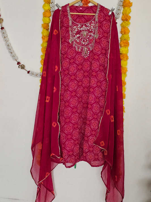 Bandhani Print Suit