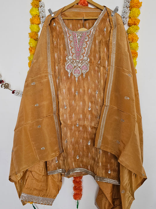 Fully stitched suit with Farsi Salwar