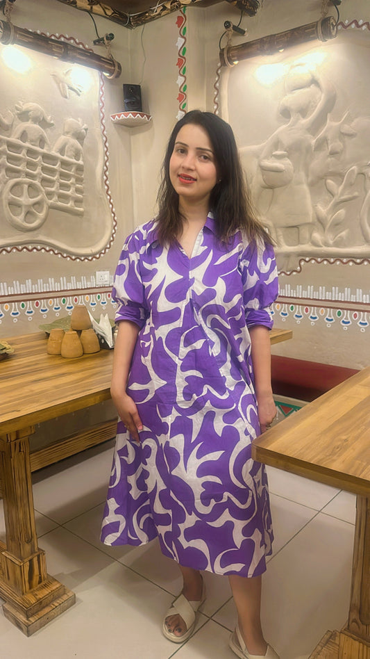 COTTON A-LINE FLARE DRESS