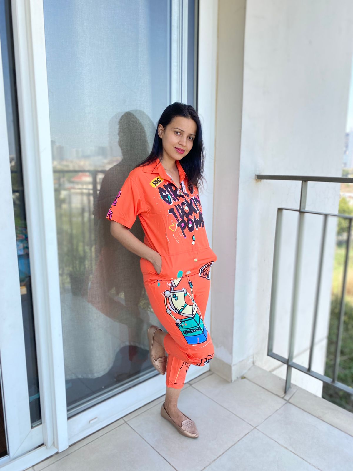 Cartoon Print Jumpsuit