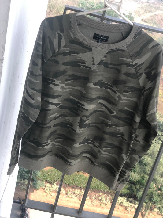 MILITARY PRINT PULLOVER