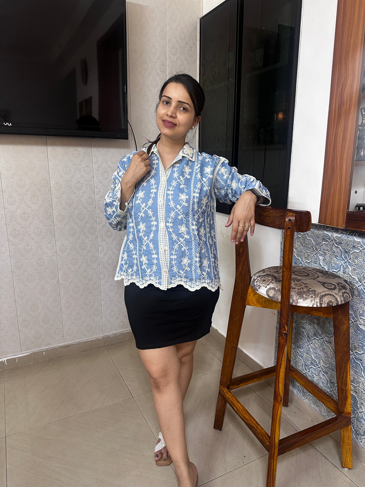 Full embroidery - Imported thread work shirts