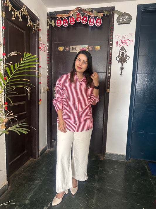 OVERSIZED COTTON STRIPED SHIRT