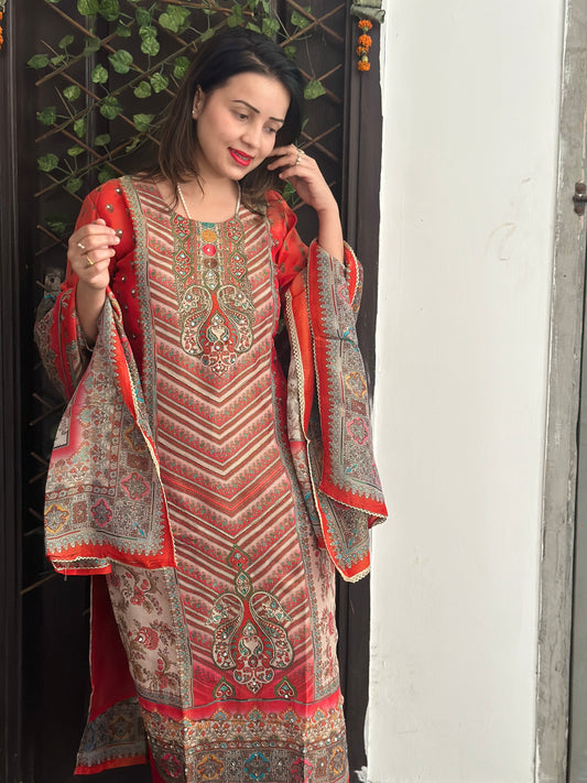 Tissue Shimmer fully printed suit